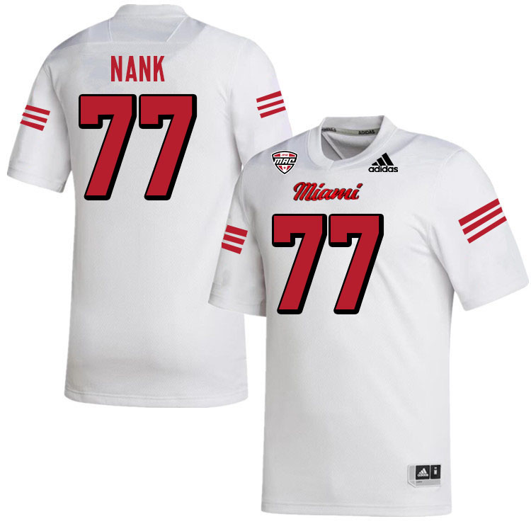 Miami University Redhawks #77 Charlie Nank College Football Jerseys Stitched-White